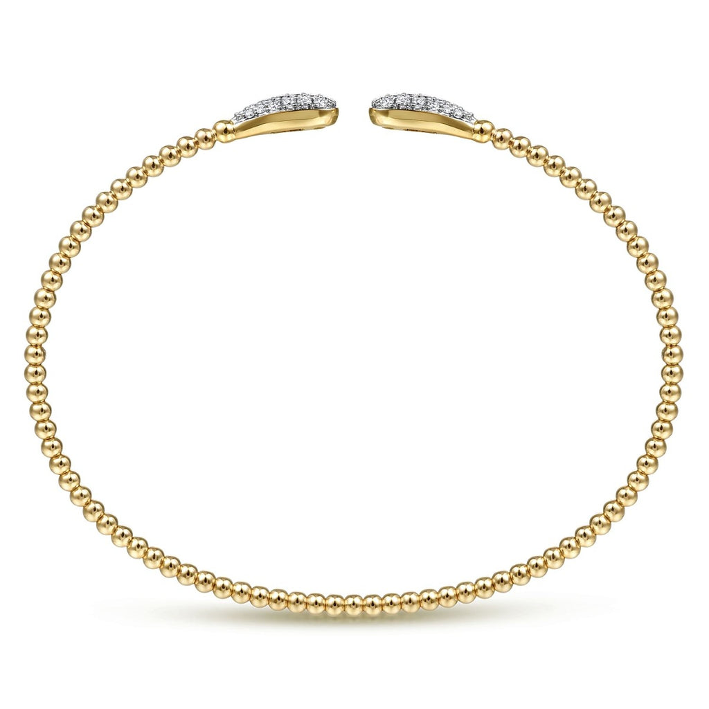 14K Yellow Gold Bujukan Diamond Teardrops Bangle