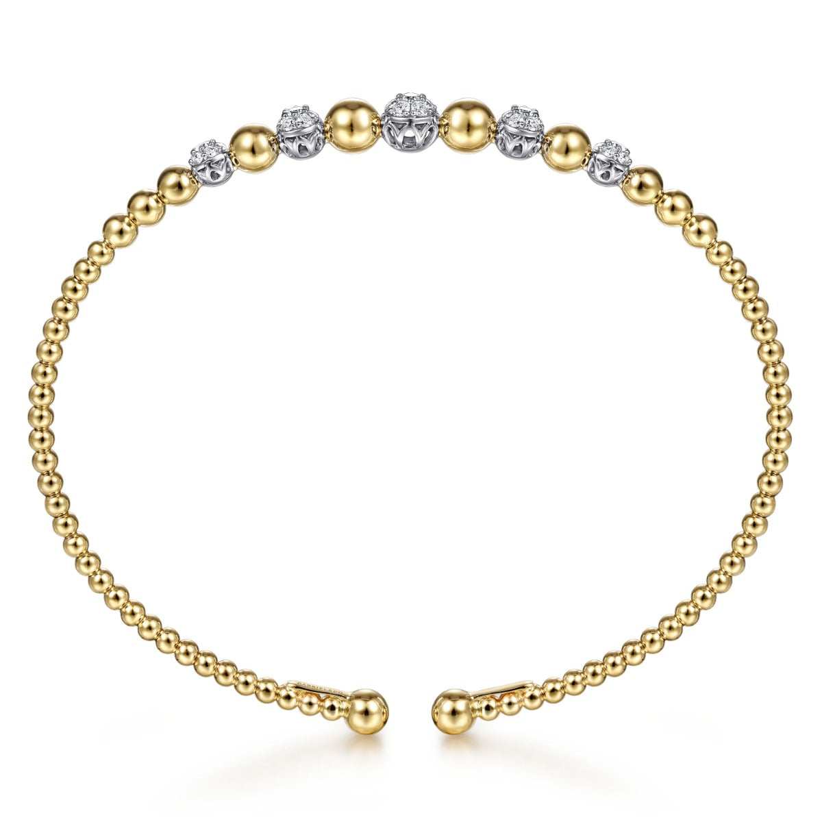 14K Yellow-White Gold Bujukan Diamond Stations Bangle