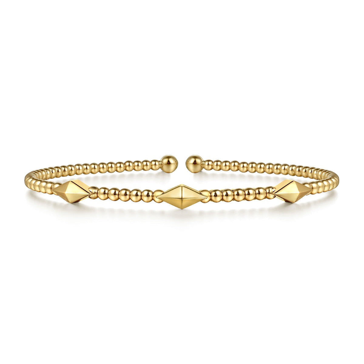 14K Yellow Gold Bujukan Pyramid Stations Bangle