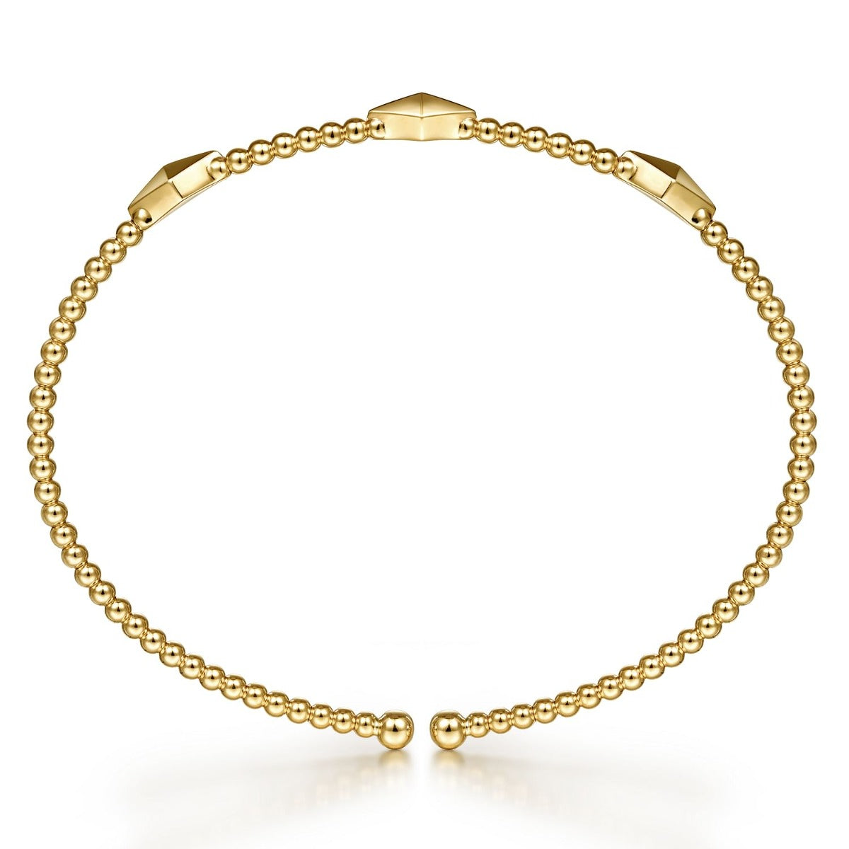 14K Yellow Gold Bujukan Pyramid Stations Bangle