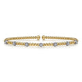 14K White-Yellow Gold Bujukan Diamond Stations Bangle