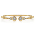 14K White and Yellow Gold Diamond Bujukan Bangle
