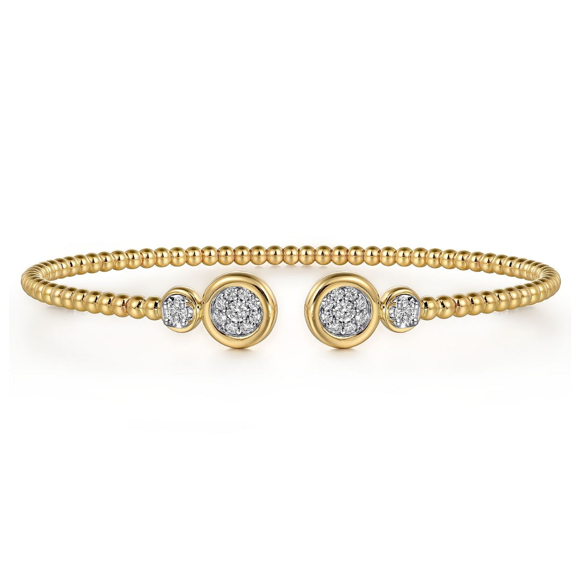 14K White and Yellow Gold Diamond Bujukan Bangle