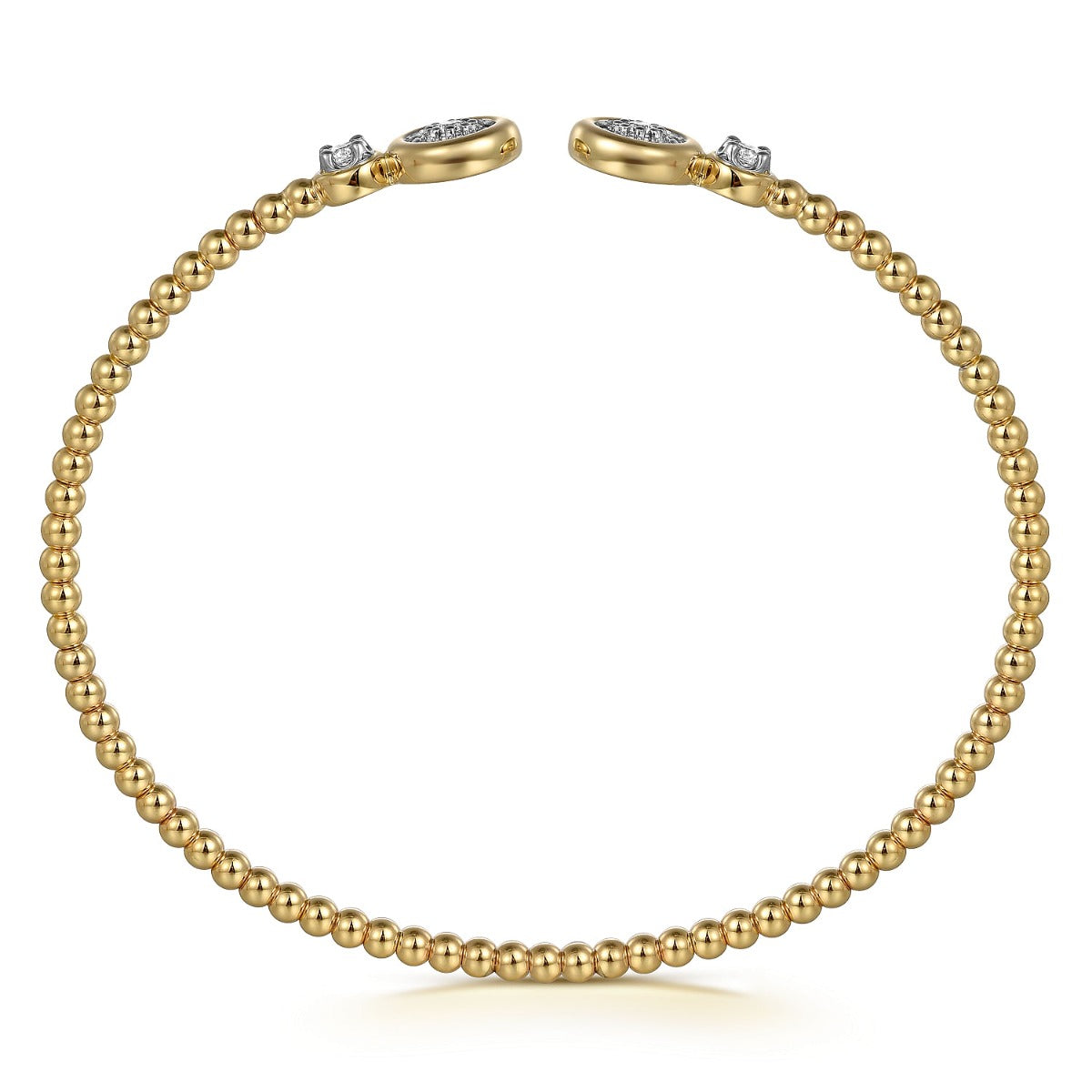 14K White and Yellow Gold Diamond Bujukan Bangle