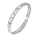 Sterling Silver Open Cuff Hexagon Bangle