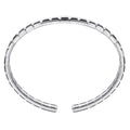 Sterling Silver Open Cuff Angular Cuts Square Bangle
