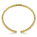 14K Yellow Gold Open Cuff Bracelet with Diamond Stations