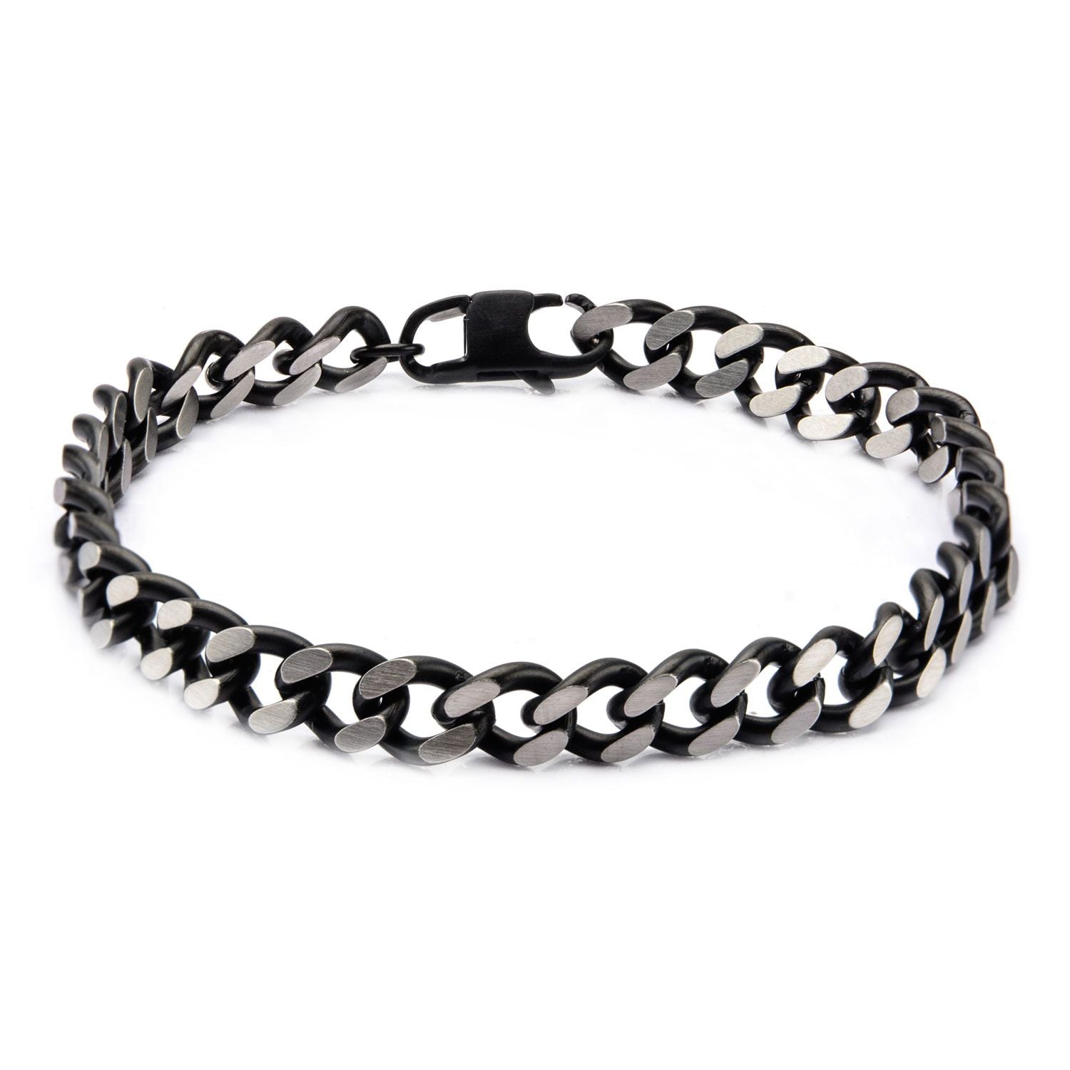 Black Plated Diamond Cut Chain Bracelet