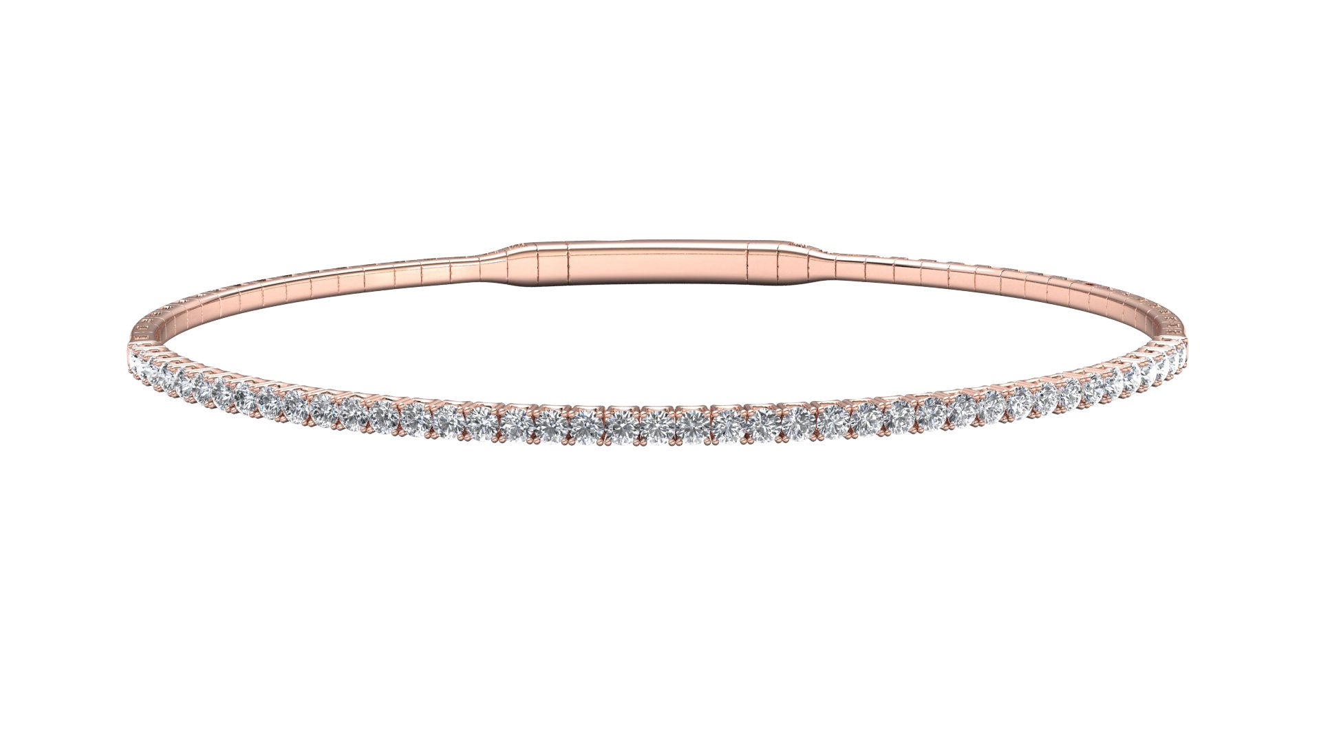 14k Rose Gold Flexible Diamond Bangle