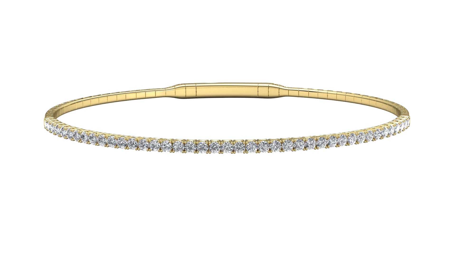 14k Yellow Gold Flexible Diamond Bangle