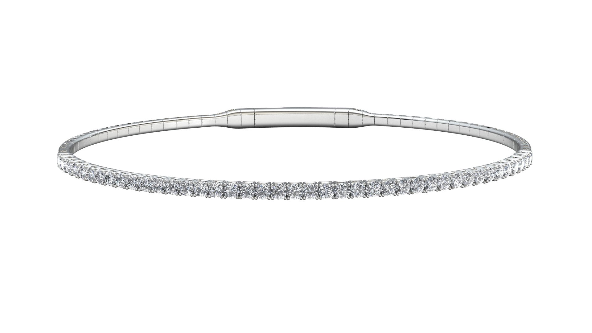 Beacon 14k White Gold Flexible Diamond Bangle