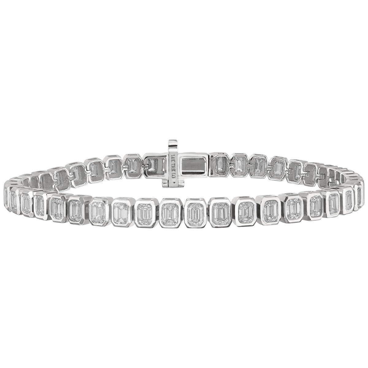 Essence of Elegance White Gold Lab Grown 6 ctw Baguette Diamond Tennis Bracelet *IGI Certified*