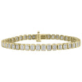 Essence of Elegance Yellow Gold Lab Grown 6 ctw Baguette Diamond Tennis Bracelet *IGI Certified*