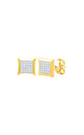 10kt Yellow Gold Square Diamond Earrings