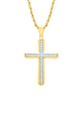 14kt Yellow Gold and Diamond Cross Pendant