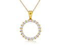 14k Yellow Gold .25ctw Diamond Circle Necklace