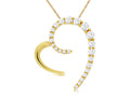14k Yellow Gold .42ctw Diamond Open Heart Necklace