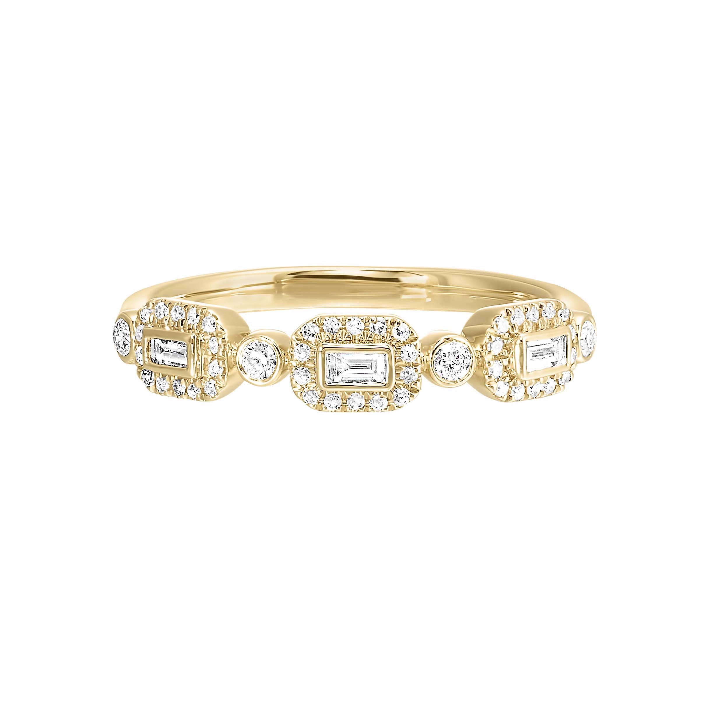 LysArLo 14K Yellow Gold Diamond Ring