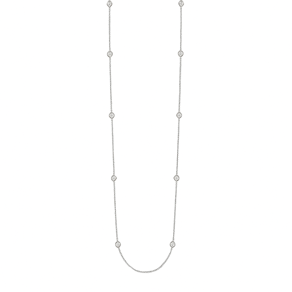 Elysian Victoire Diamond Station Necklace in 14K Rose Gold