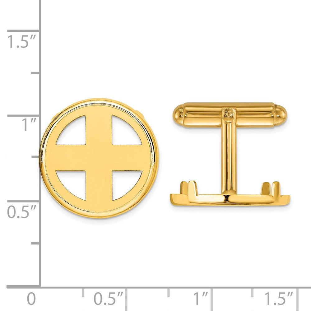 Lyra Wideband Distinguished Coin Jewelry 14k Mens Polished Classic Coin Bezel Cuff Links
