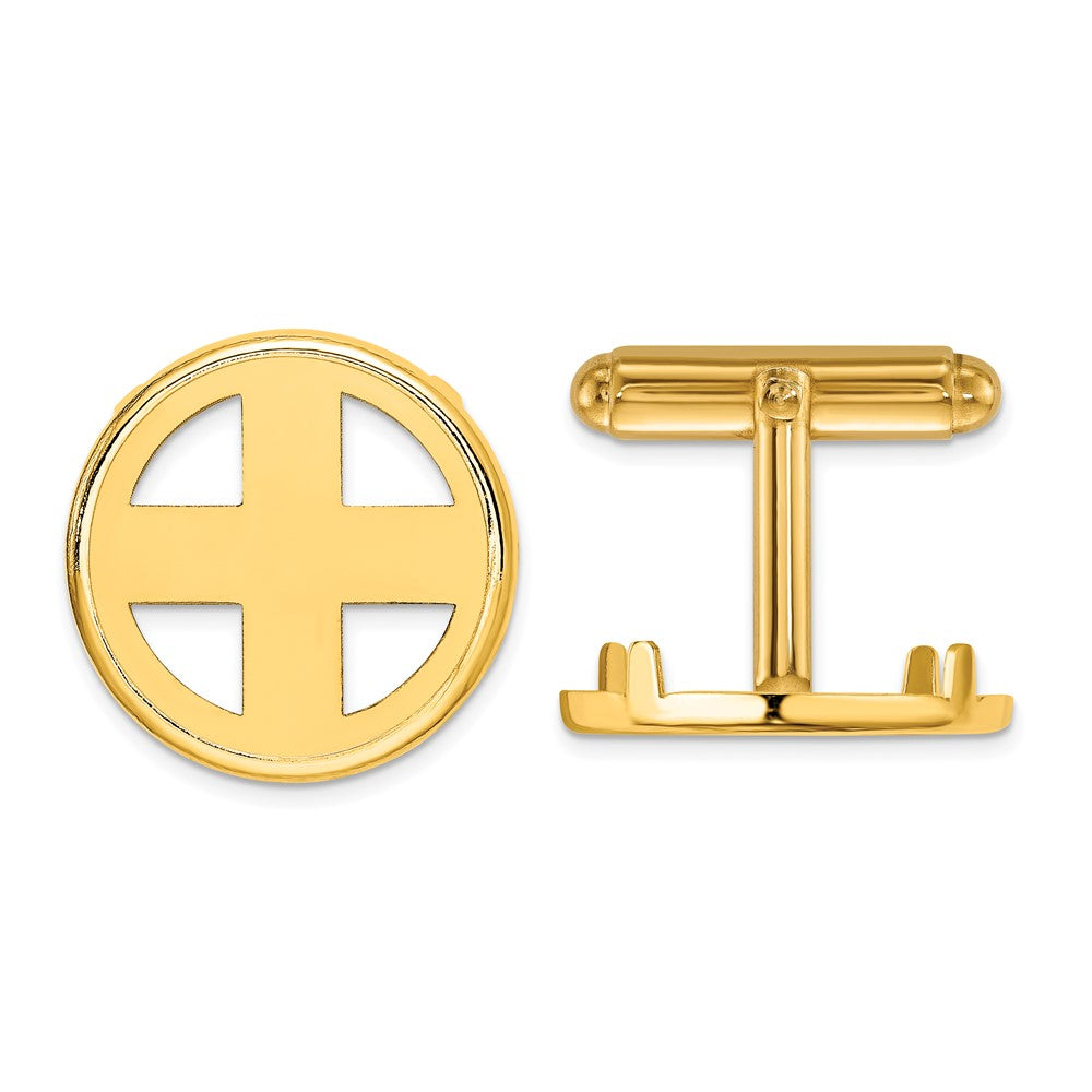 Lyra Wideband Distinguished Coin Jewelry 14k Mens Polished Classic Coin Bezel Cuff Links