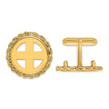 Valora Wideband Distinguished Coin Jewelry 14k Mens Polished Rope Coin Bezel Cuff Links