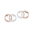 10KT Pink Gold & Diamond Earringt  - 1/5 ctw