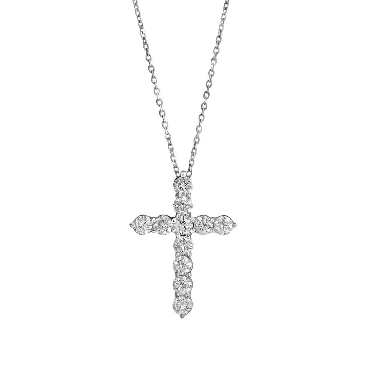 Lab-Grown Diamond Cross Pendant Necklace - 1/2 CTW
