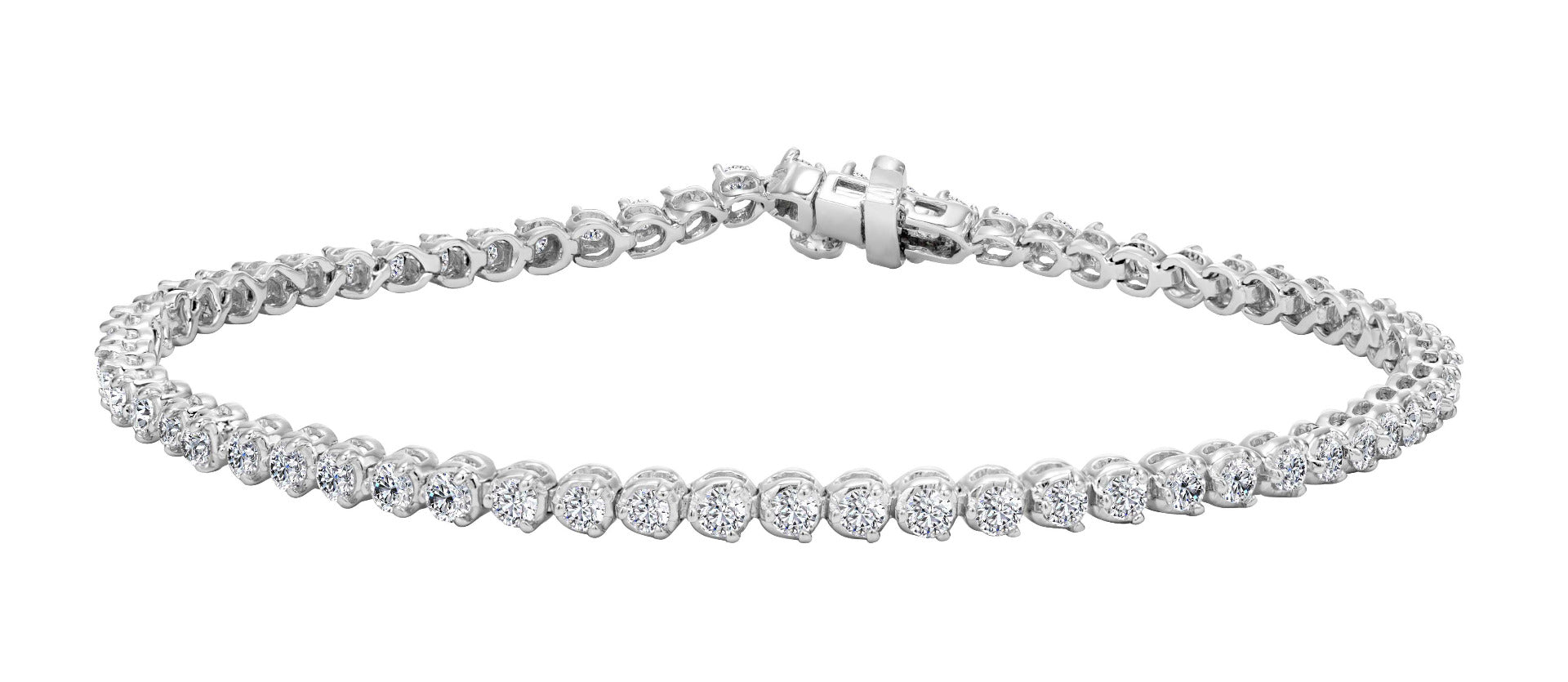 Diamond tennis bracelet laying in circle