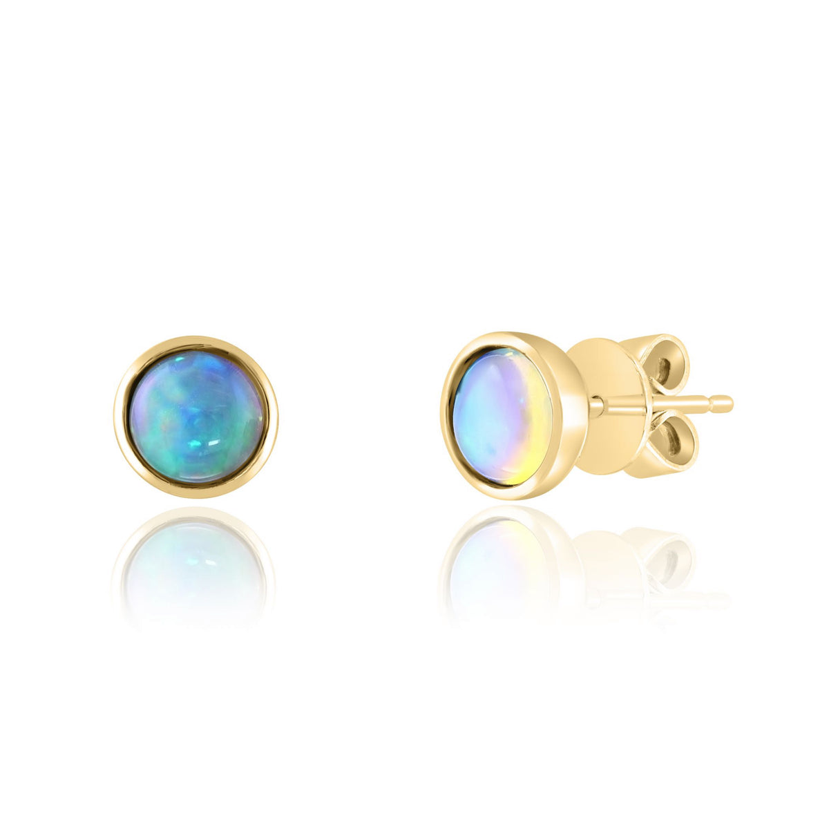 Classic Round Opal Earrings