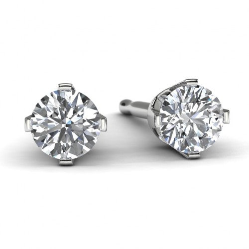 14k White Gold 1/4 TDW Diamond Solitaire Earrings