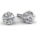 14k White Gold 1/4 TDW Diamond Solitaire Earrings Front View