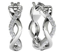 10k White Gold Diamond Hoop Earrings