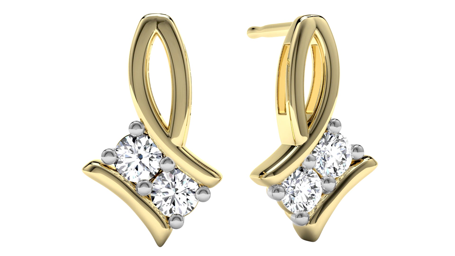 These gorgeous ForeverUs yellow gold drop earrings feature round .20ctw diamonds