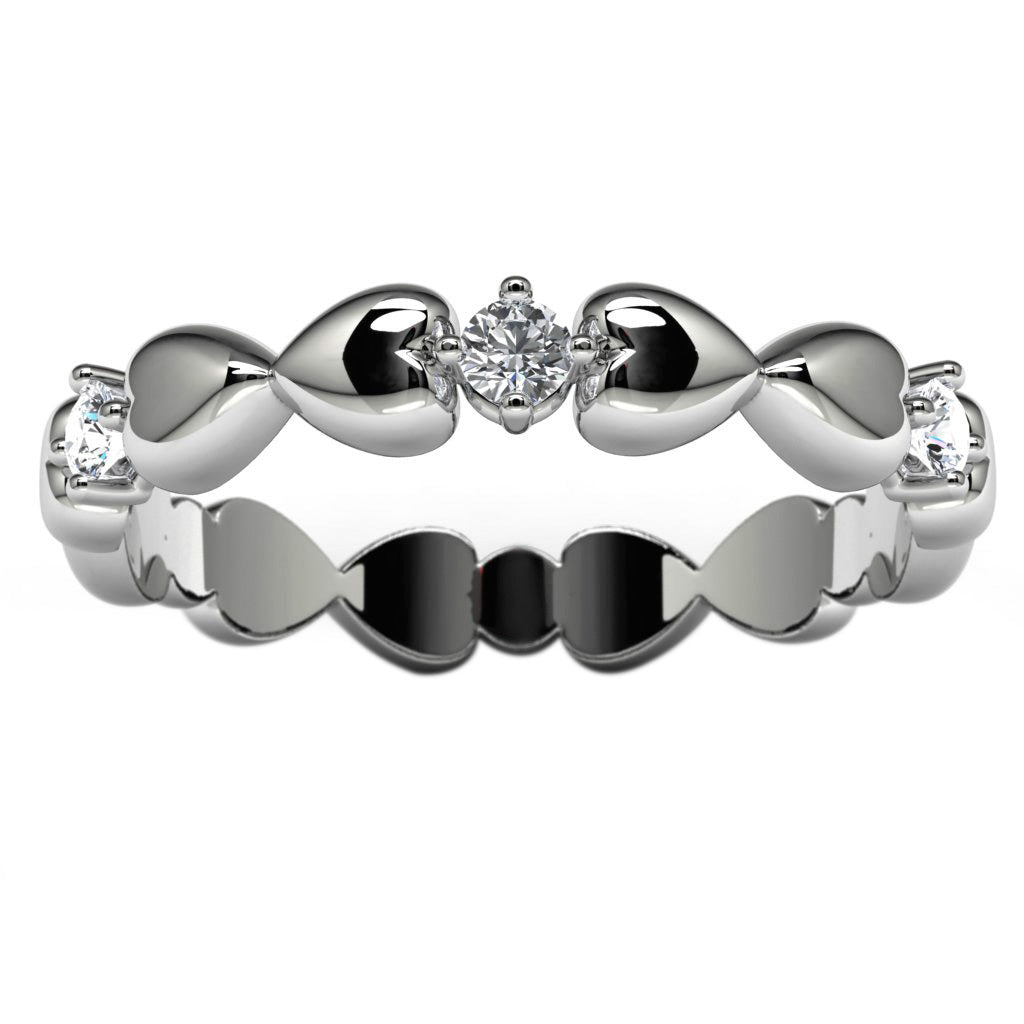 10k White Gold Diamond Heart Ring Angle View
