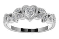 10k White Gold Infinity Diamond Heart Ring