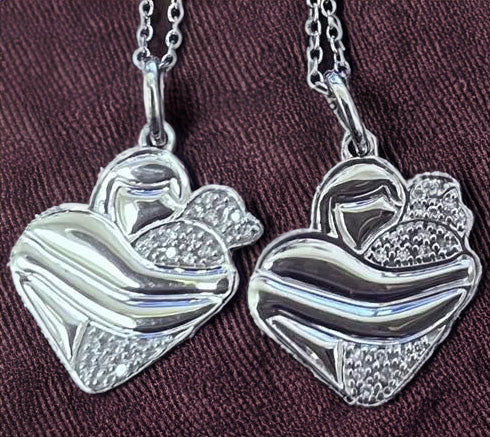 LCHS Sterling Silver Diamond Cat Pendant