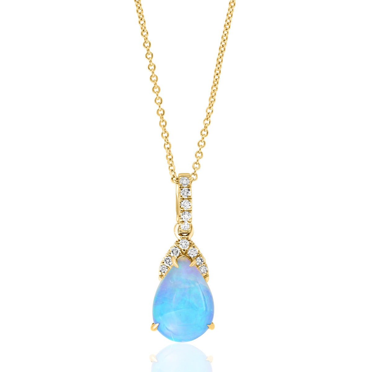 Yellow Gold and Opal Drop Pendant