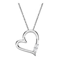 Front View 10k White Gold Diamond Heart Pendant