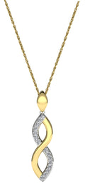 Front View 10k Yellow Gold Diamond Pendant