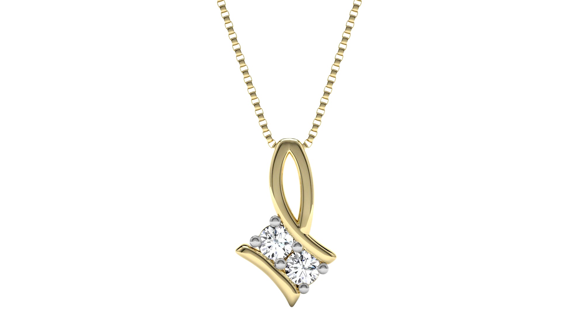 14k Yellow Gold .20ctw Diamond Pendant