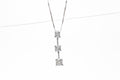 14k White Gold .50ctw Diamond Three Stone Pendant