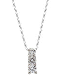 14k White Gold .25ctw Diamond Three Stone Pendant