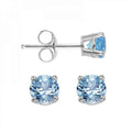 14k White Gold .50ct Blue Topaz Stud Earrings