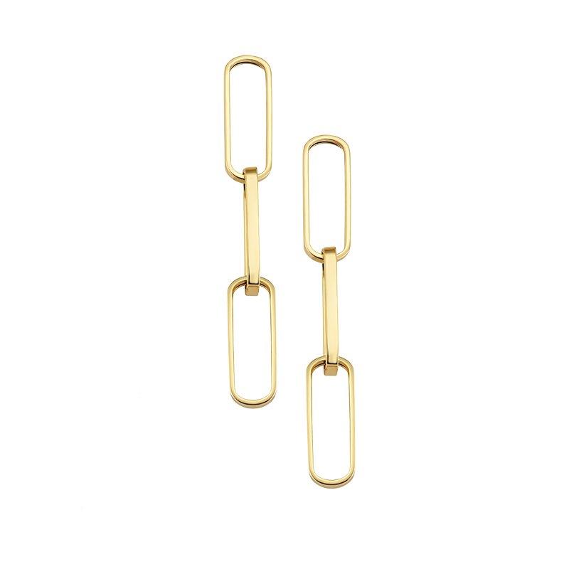 14k Yellow Gold Paperclip Earrings