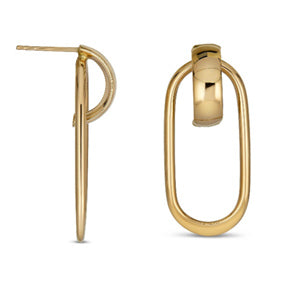 Isolde 14K Yellow Gold Oval Drop Earrings