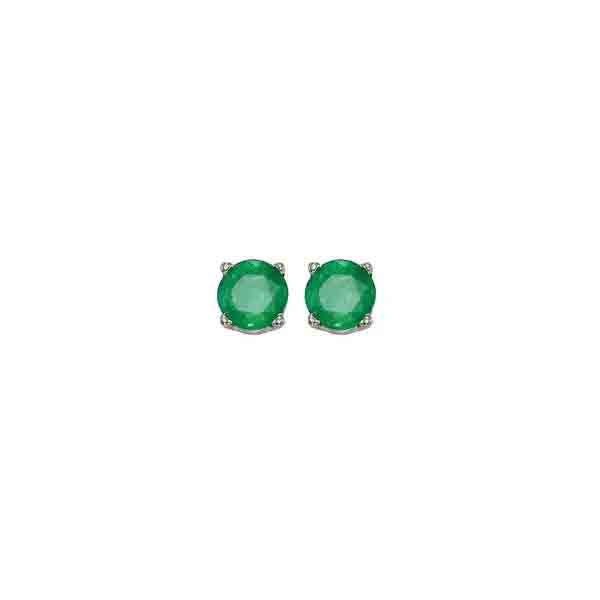 14k White Gold .50ct Emerald Stud Earrings