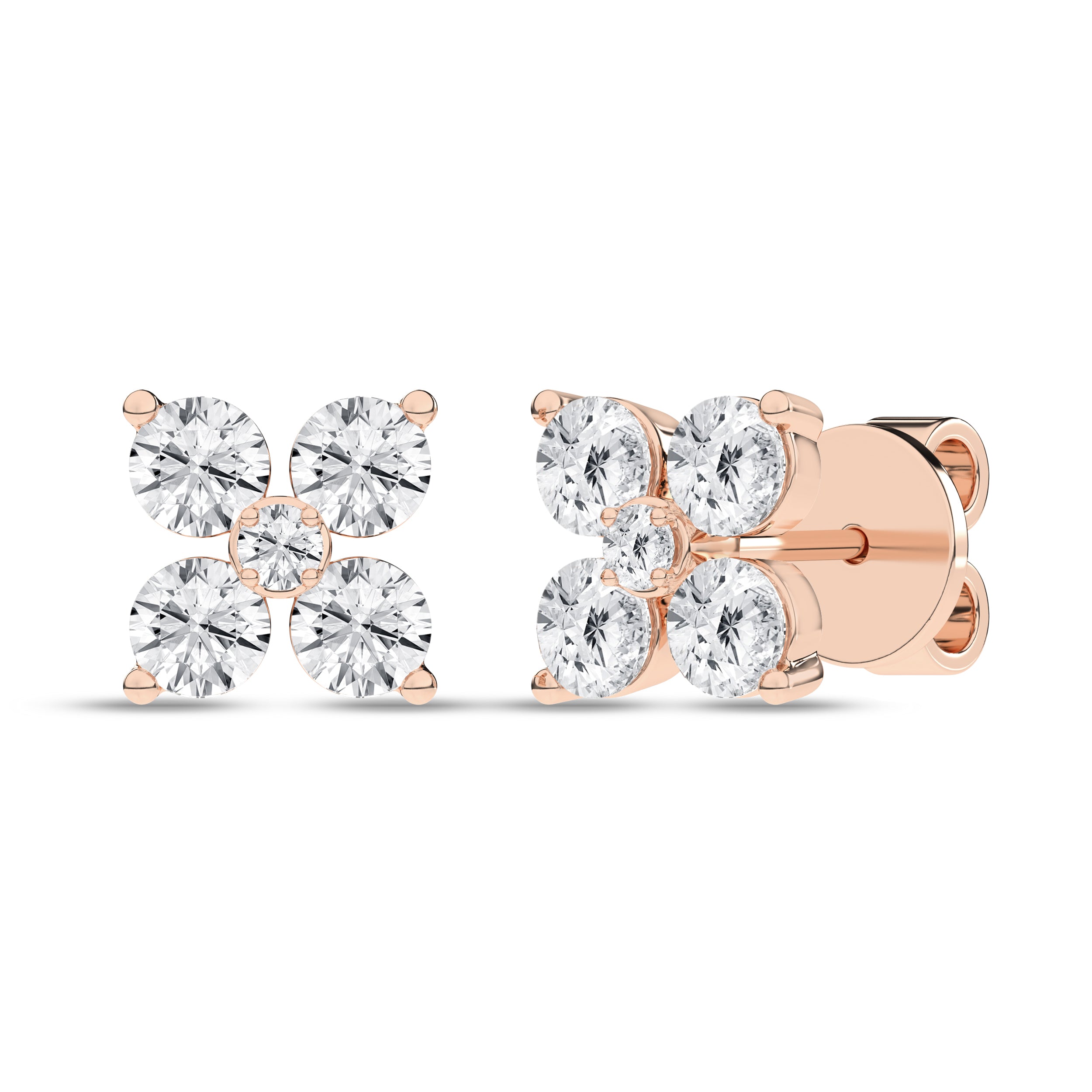 Flower Petals Stud Earrings (Round)