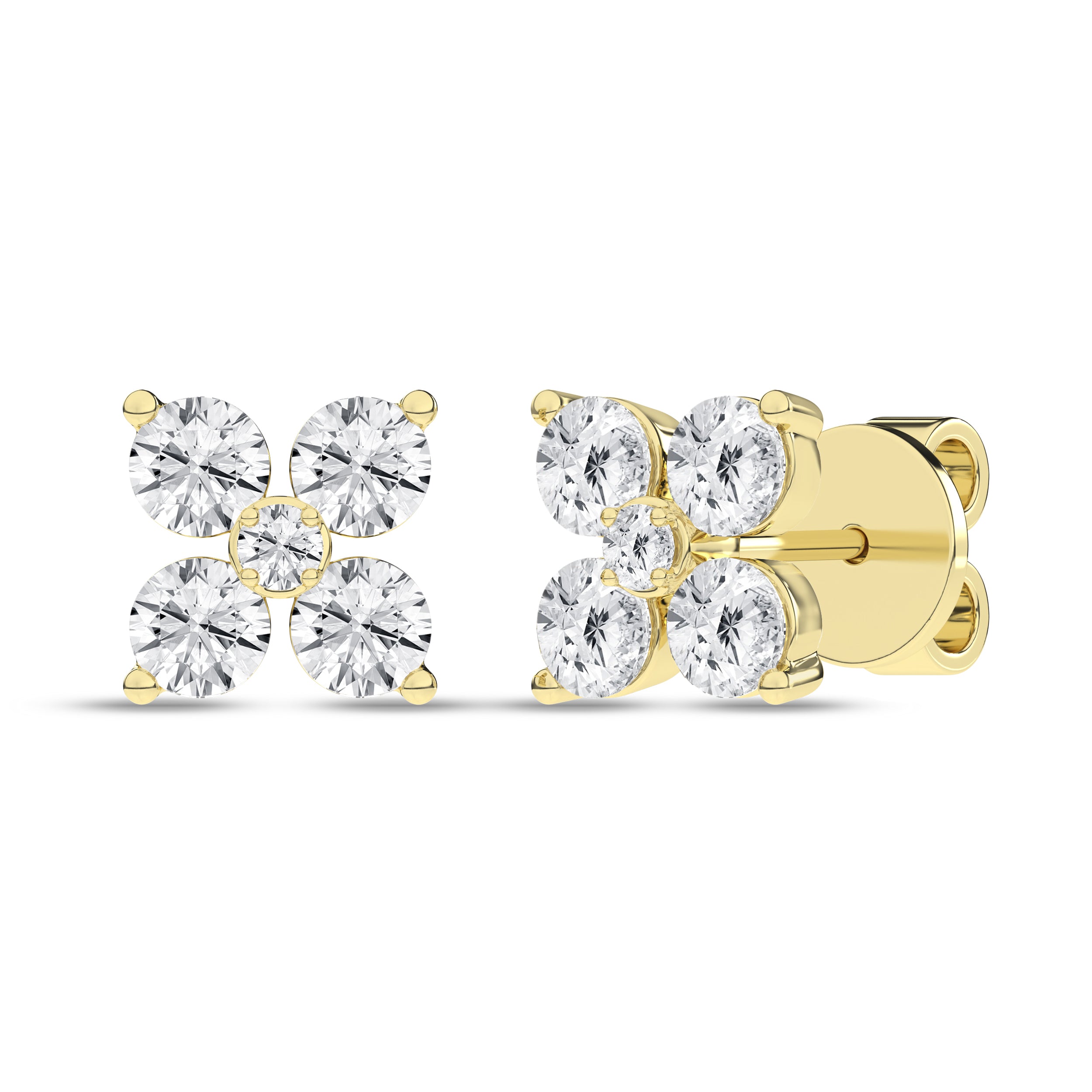 Flower Petals Stud Earrings (Round)
