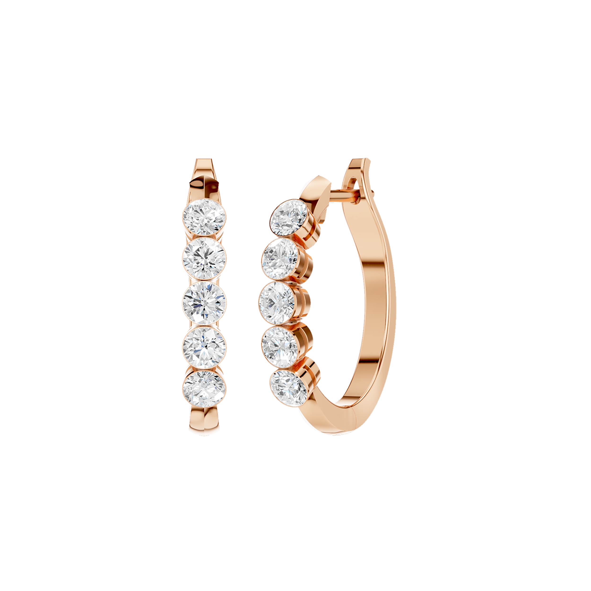 SeamlessTM 5-Stone Hoop Earrings